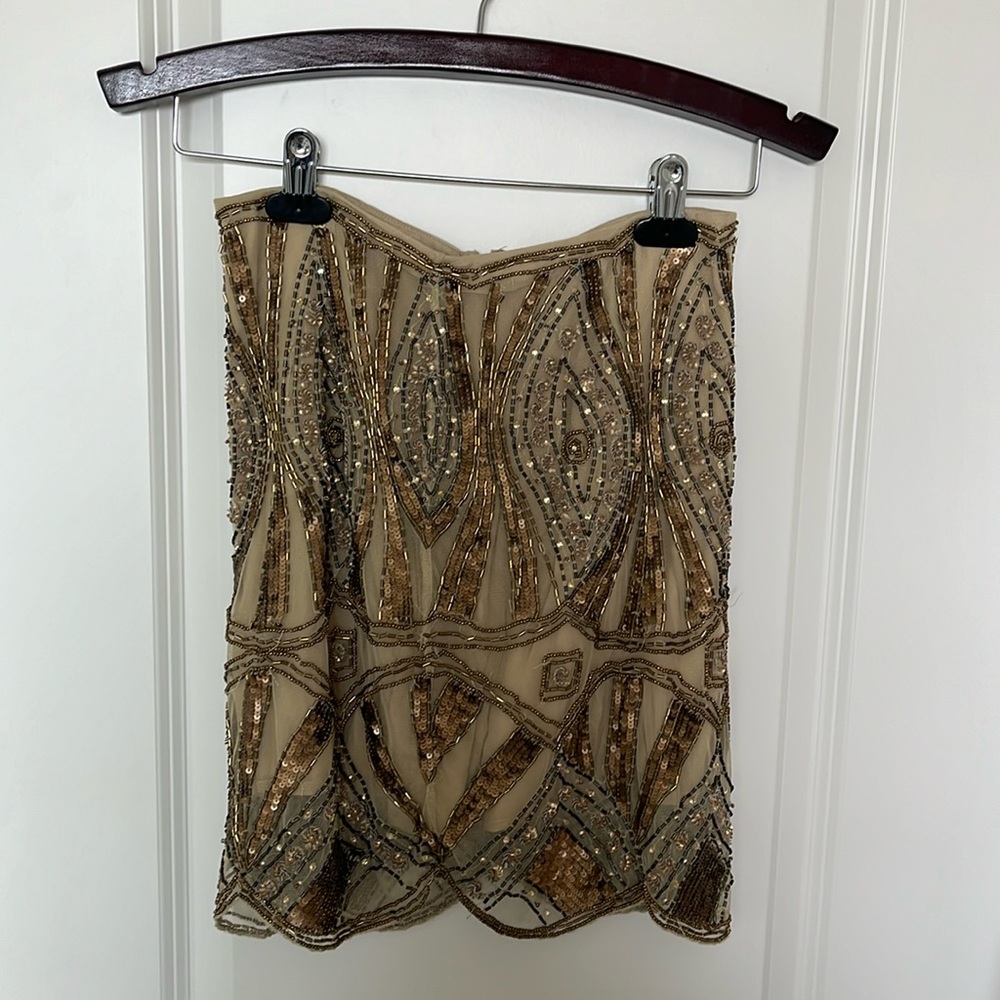Chrome sequins mini skirt